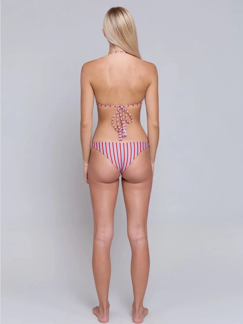 acacia Waikaloa Bikini Bottoms in Zenny Red & White Striped - M